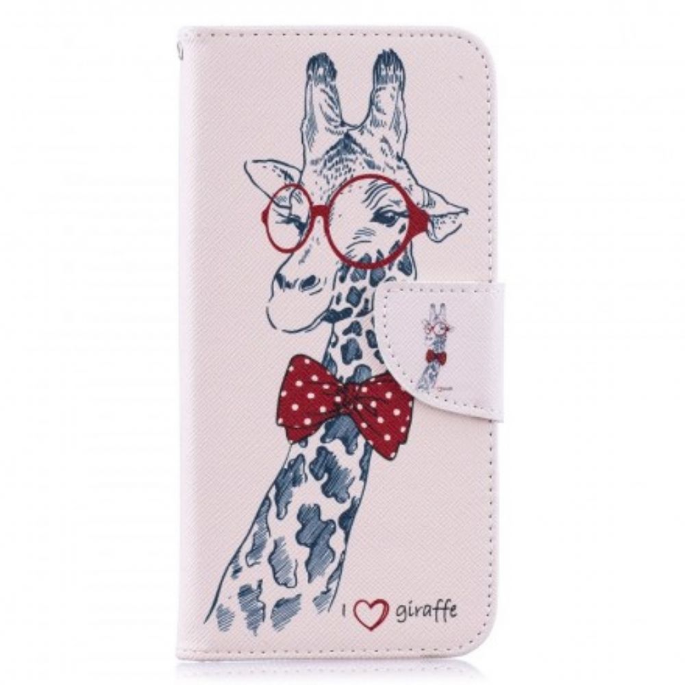 Flip Case voor Samsung Galaxy A50 Nerdy Giraf