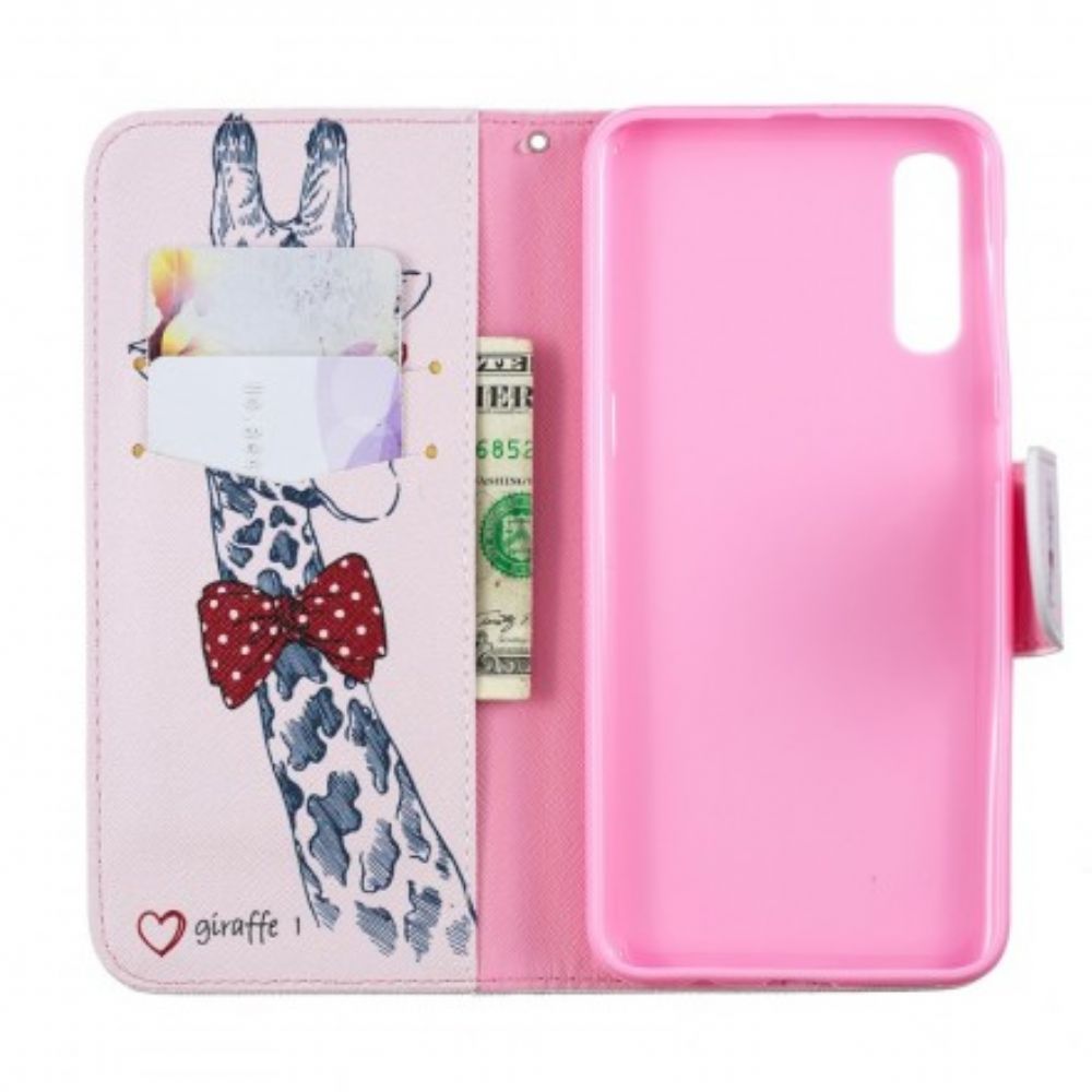 Flip Case voor Samsung Galaxy A50 Nerdy Giraf