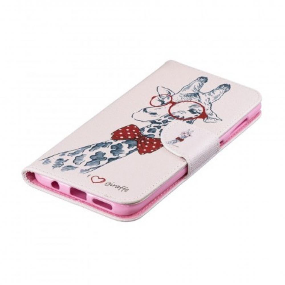 Flip Case voor Samsung Galaxy A50 Nerdy Giraf