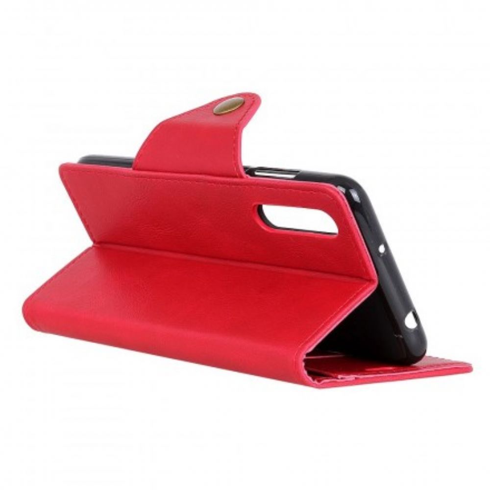 Folio-hoesje voor Samsung Galaxy A50 Kunstleer Vintage Knoop