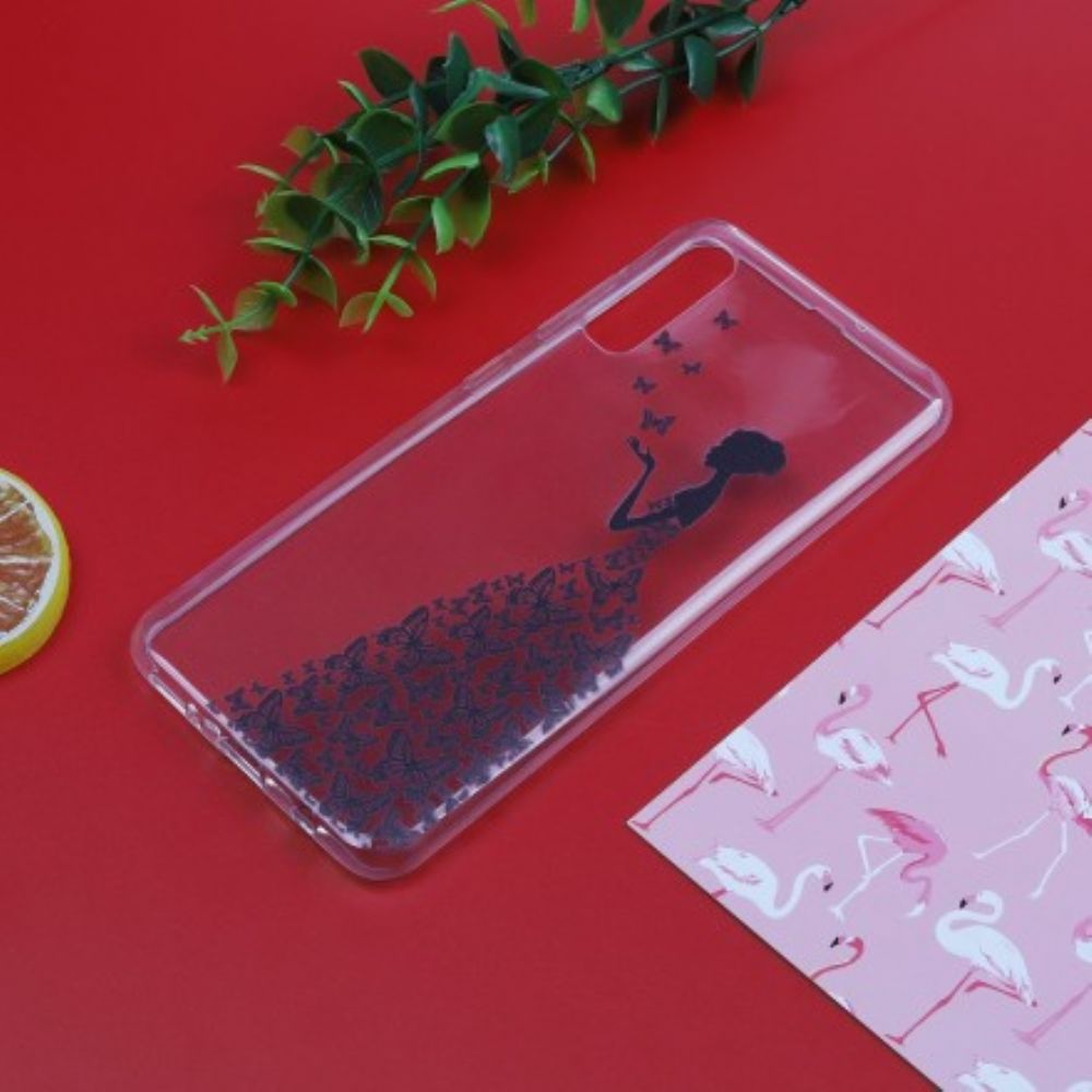 Hoesje voor Samsung Galaxy A50 Transparante Vlinderjurk