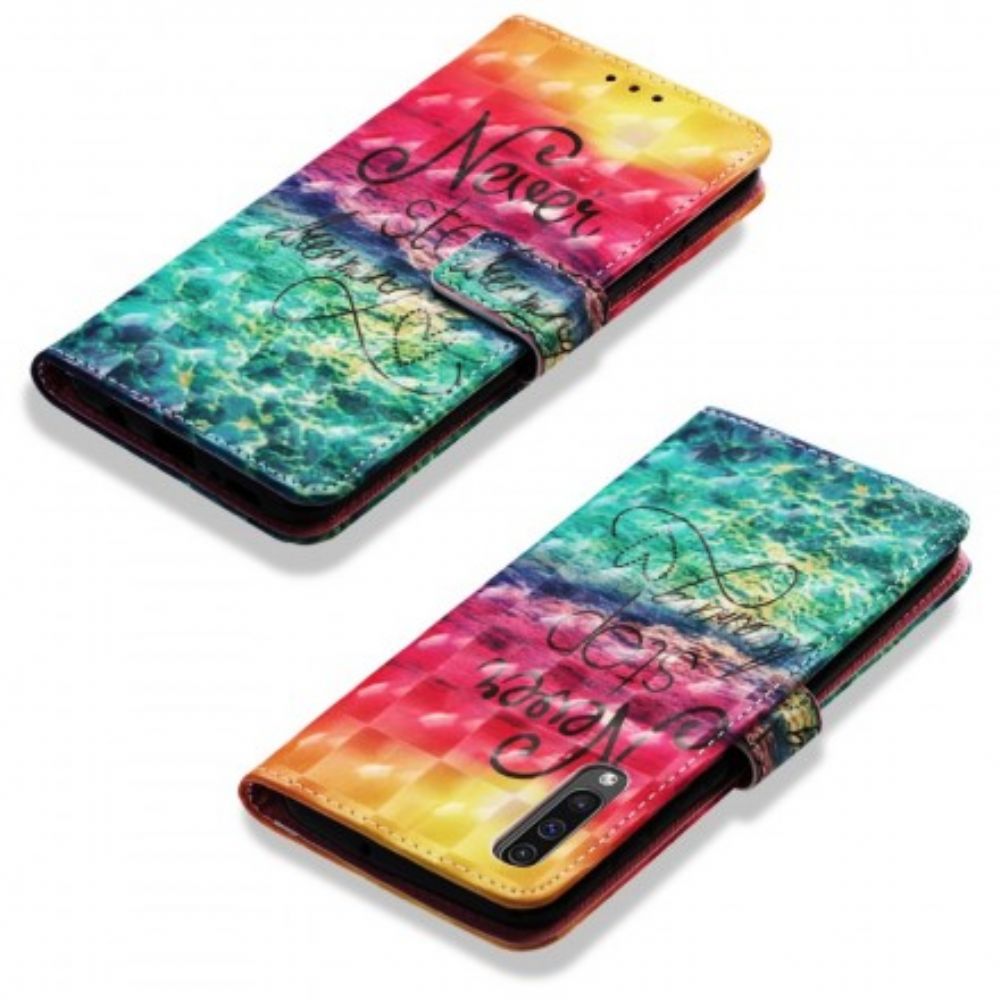 Leren Hoesje voor Samsung Galaxy A50 Stop Nooit Met Dromen