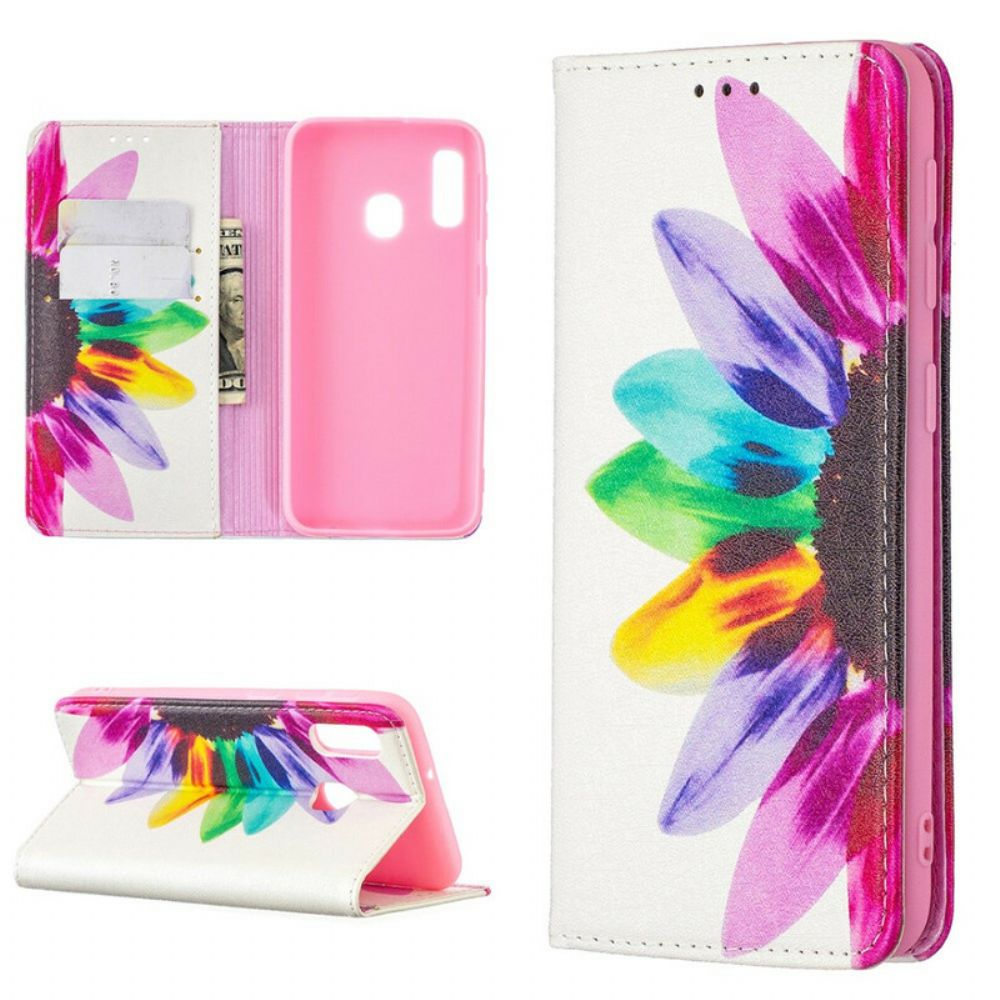 Bescherming Hoesje voor Samsung Galaxy A20e Folio-hoesje Aquarel Bloem