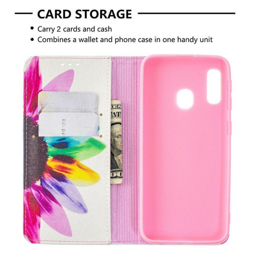 Bescherming Hoesje voor Samsung Galaxy A20e Folio-hoesje Aquarel Bloem
