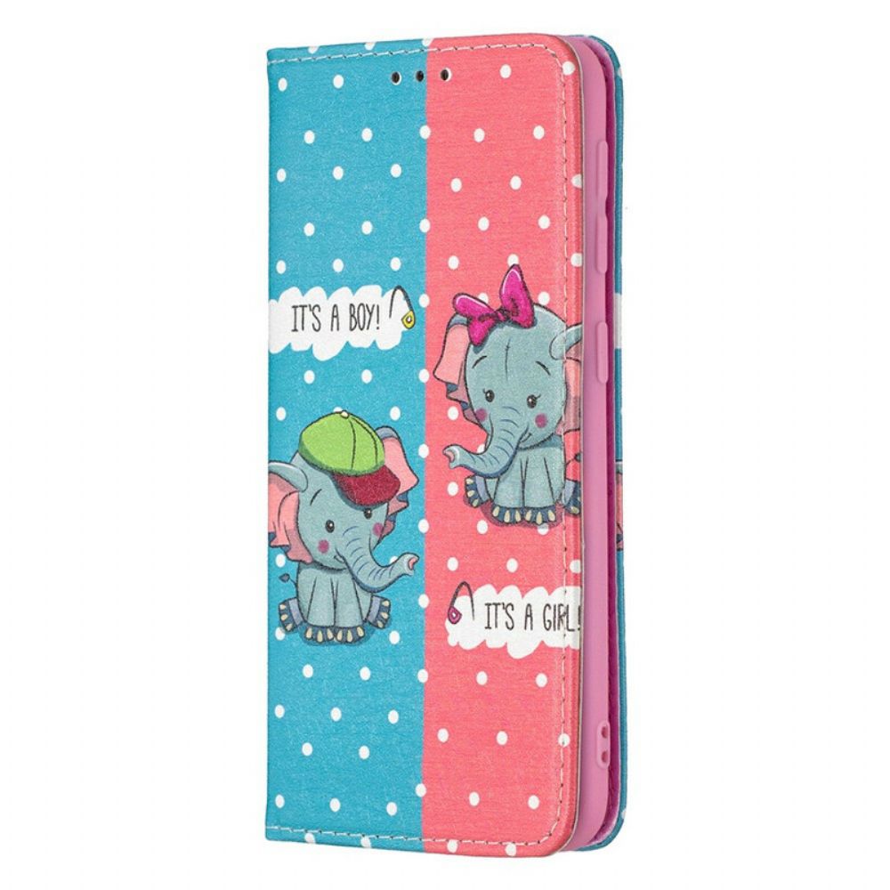 Bescherming Hoesje voor Samsung Galaxy A20e Folio-hoesje Babyolifanten