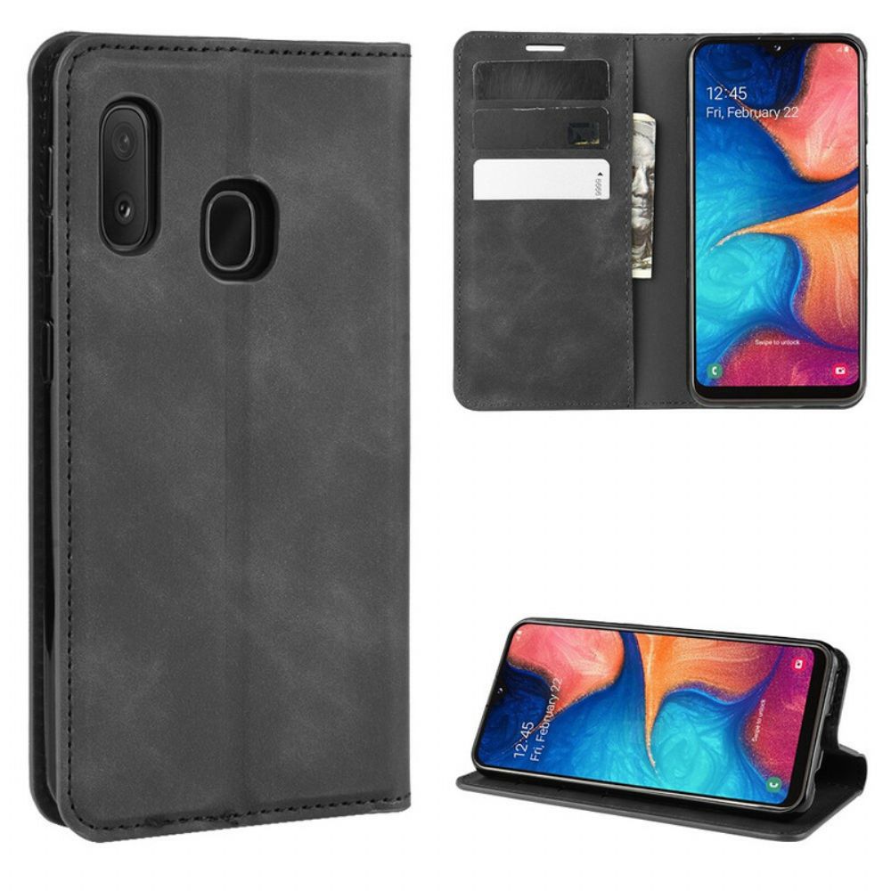 Bescherming Hoesje voor Samsung Galaxy A20e Folio-hoesje Chique Leereffect