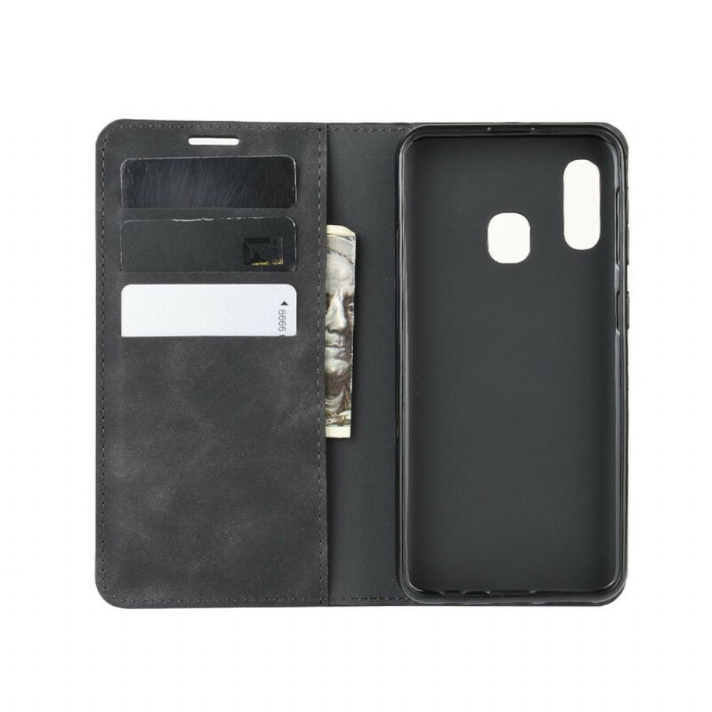 Bescherming Hoesje voor Samsung Galaxy A20e Folio-hoesje Chique Leereffect