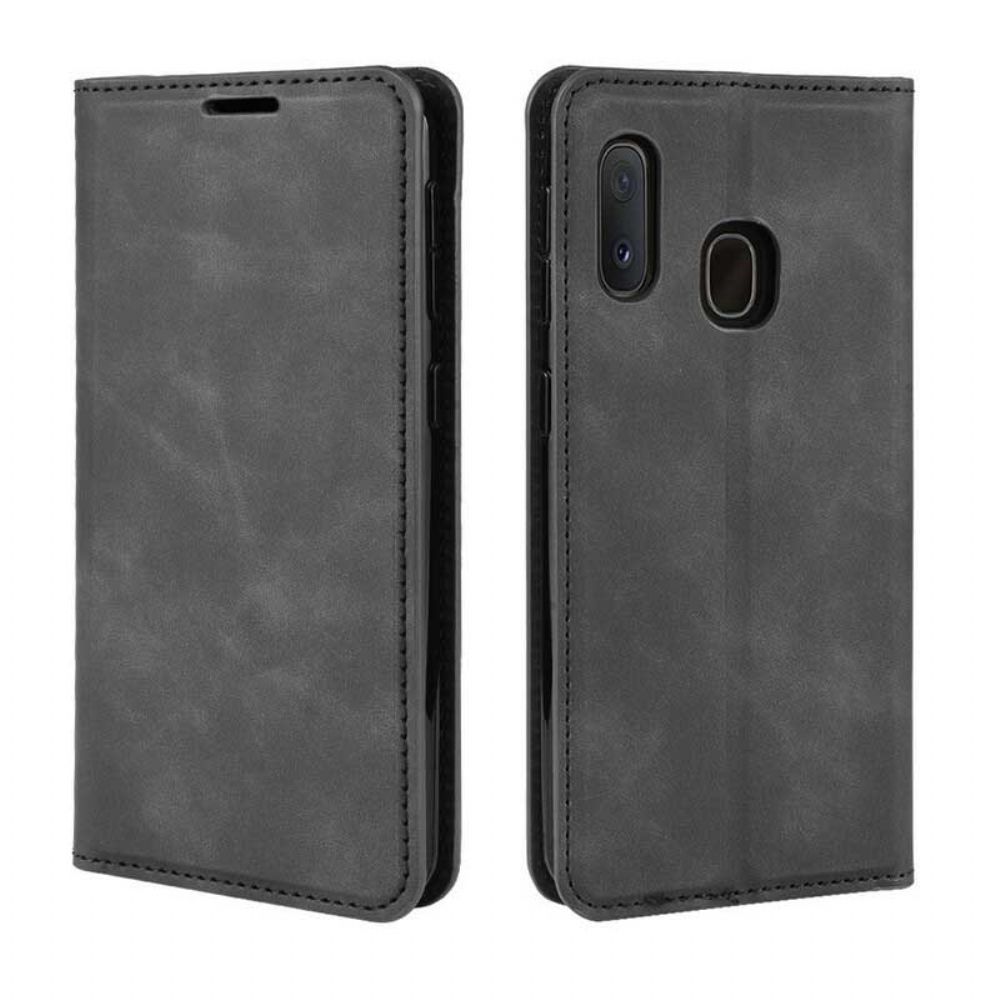 Bescherming Hoesje voor Samsung Galaxy A20e Folio-hoesje Chique Leereffect