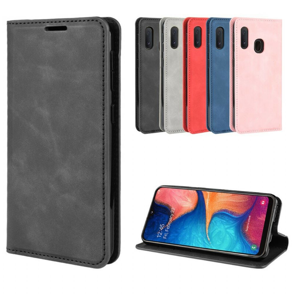 Bescherming Hoesje voor Samsung Galaxy A20e Folio-hoesje Chique Leereffect