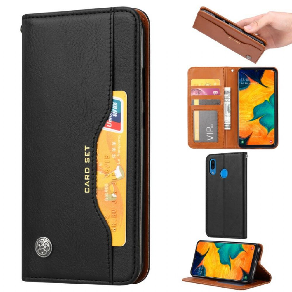 Bescherming Hoesje voor Samsung Galaxy A20e Folio-hoesje Kunstleer Kaarthouder