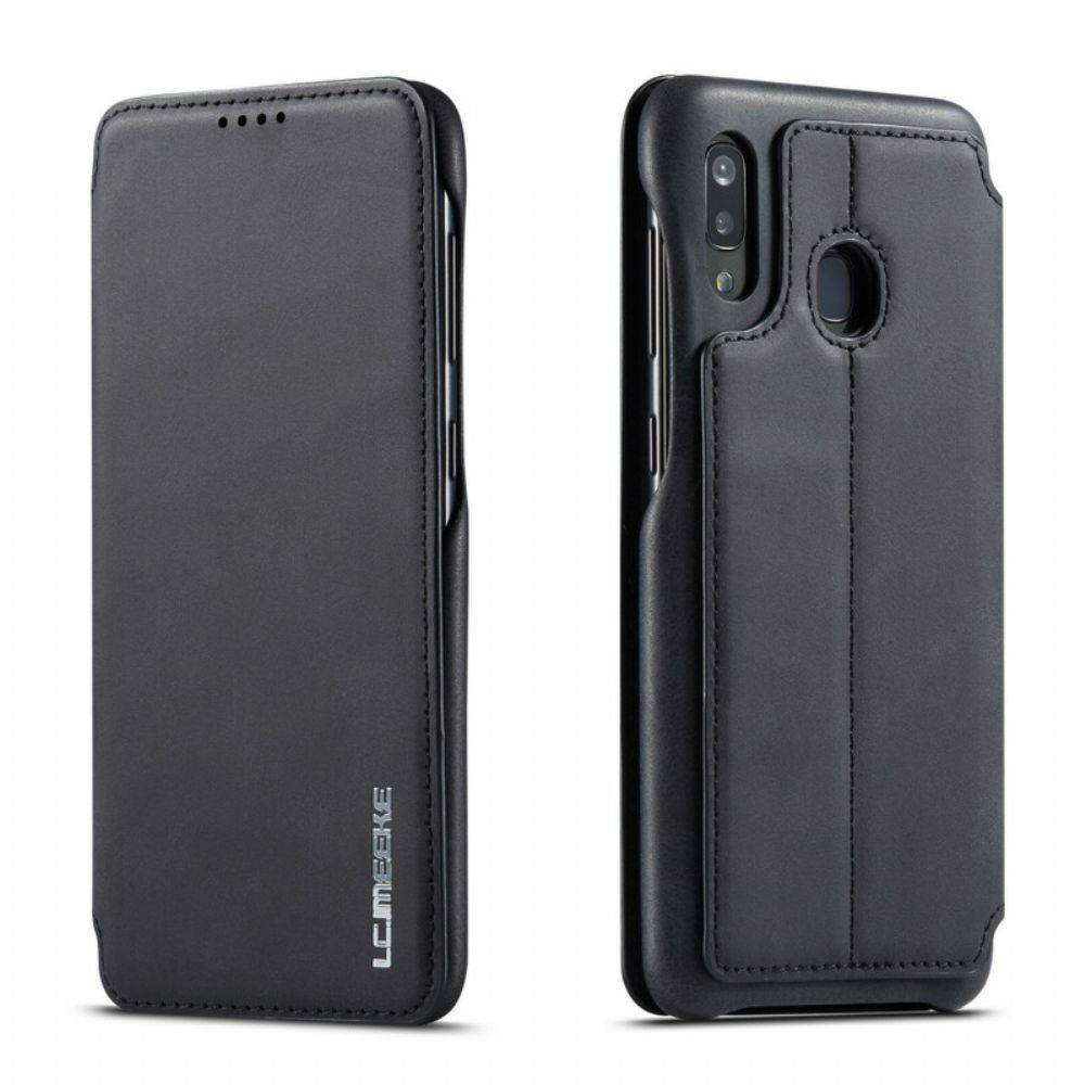 Bescherming Hoesje voor Samsung Galaxy A20e Folio-hoesje Lc.imeeke Leereffect