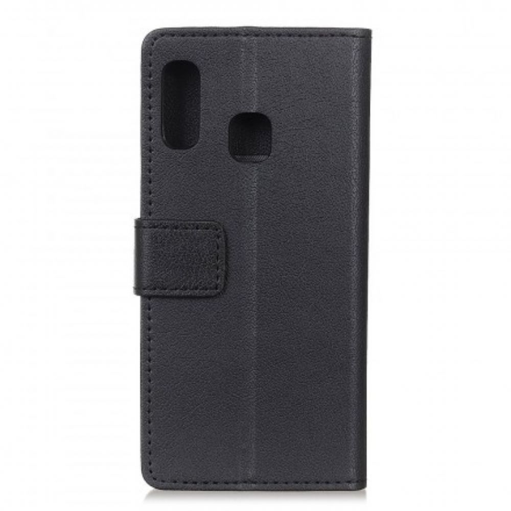 Flip Case voor Samsung Galaxy A20e Eenvoudig Glanzend Leereffect
