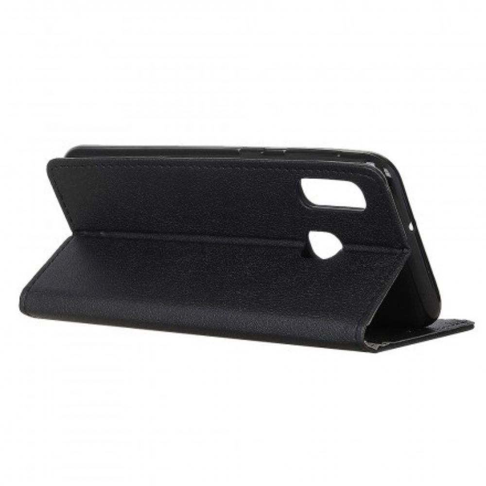 Flip Case voor Samsung Galaxy A20e Eenvoudig Glanzend Leereffect
