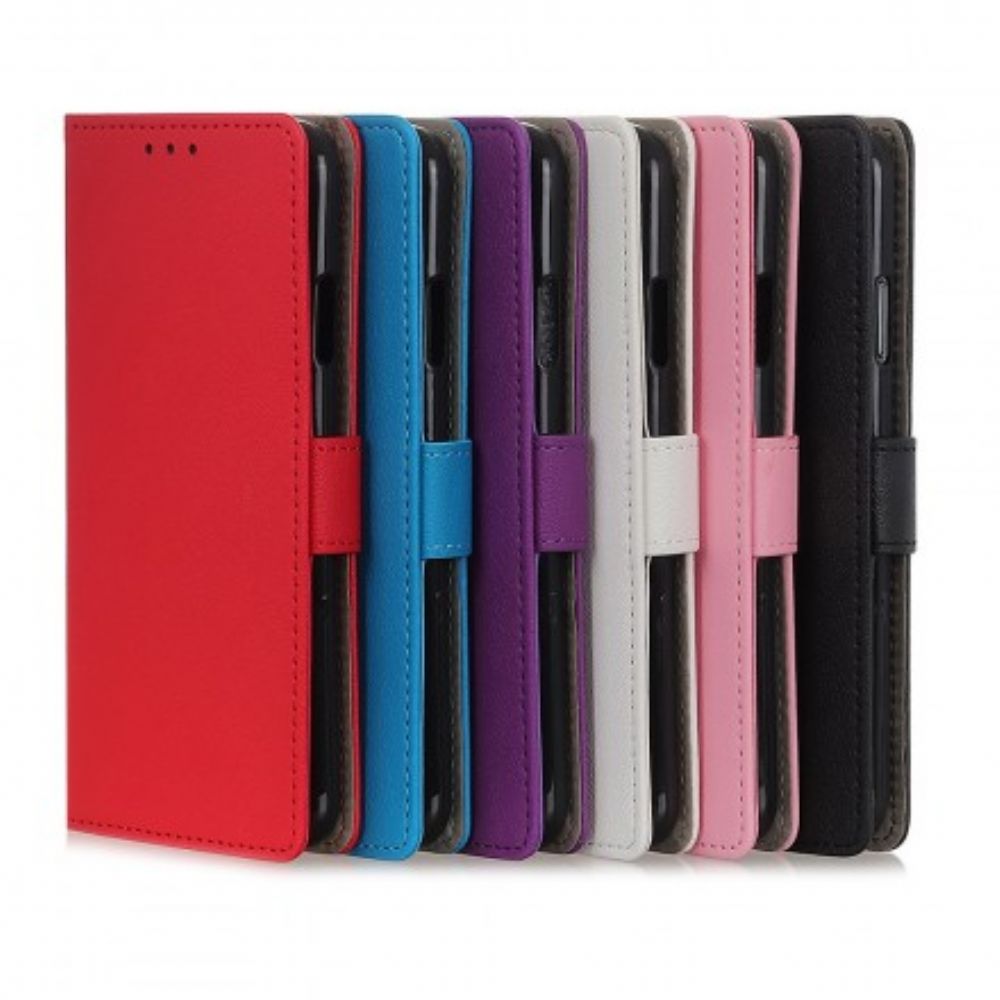 Flip Case voor Samsung Galaxy A20e Eenvoudig Glanzend Leereffect