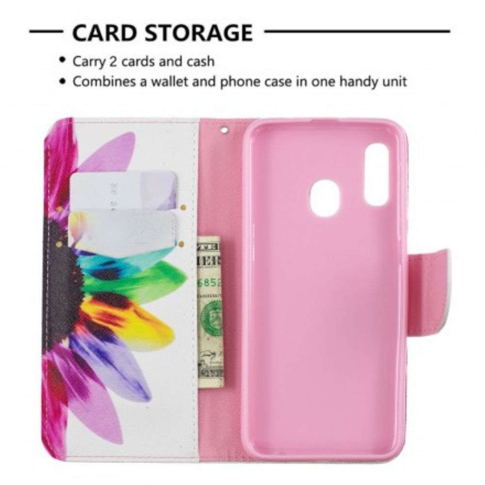 Folio-hoesje voor Samsung Galaxy A20e Aquarel Bloem