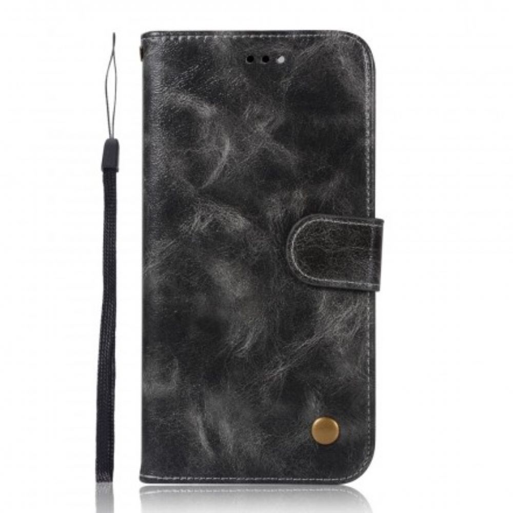 Folio-hoesje voor Samsung Galaxy A20e Met Ketting Vintage Kunstleren Band