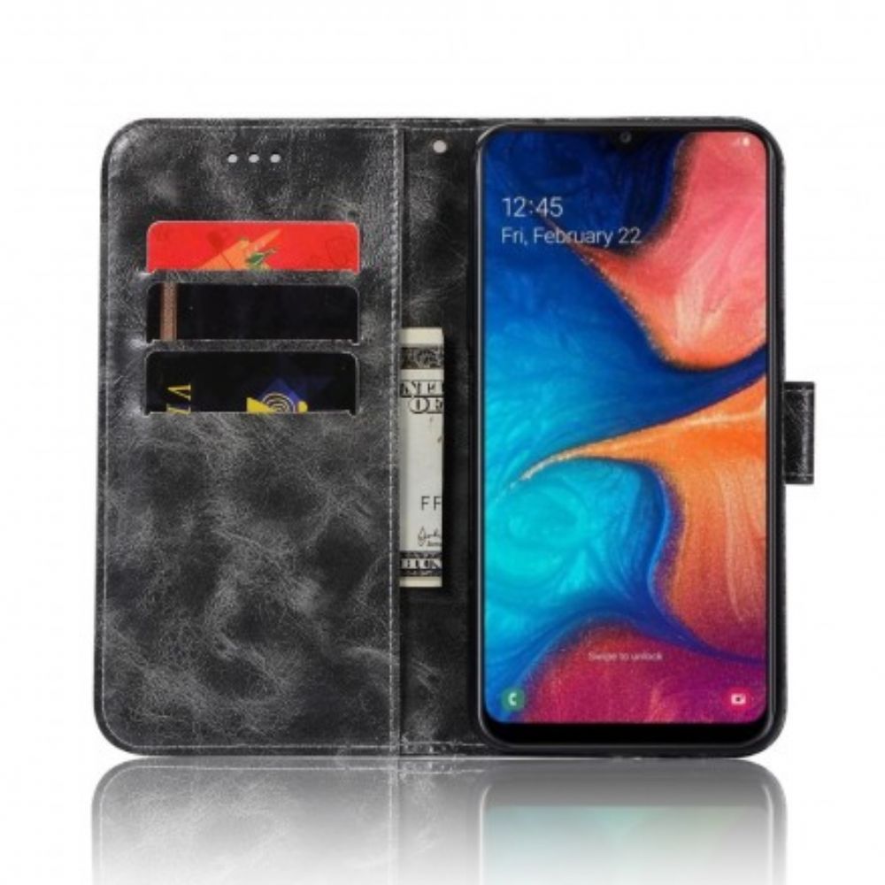 Folio-hoesje voor Samsung Galaxy A20e Met Ketting Vintage Kunstleren Band