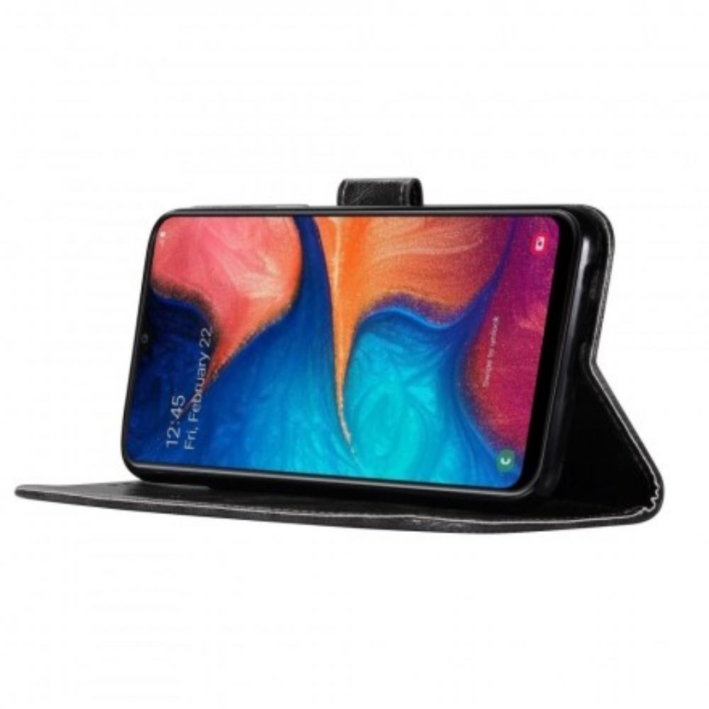 Folio-hoesje voor Samsung Galaxy A20e Met Ketting Vintage Kunstleren Band