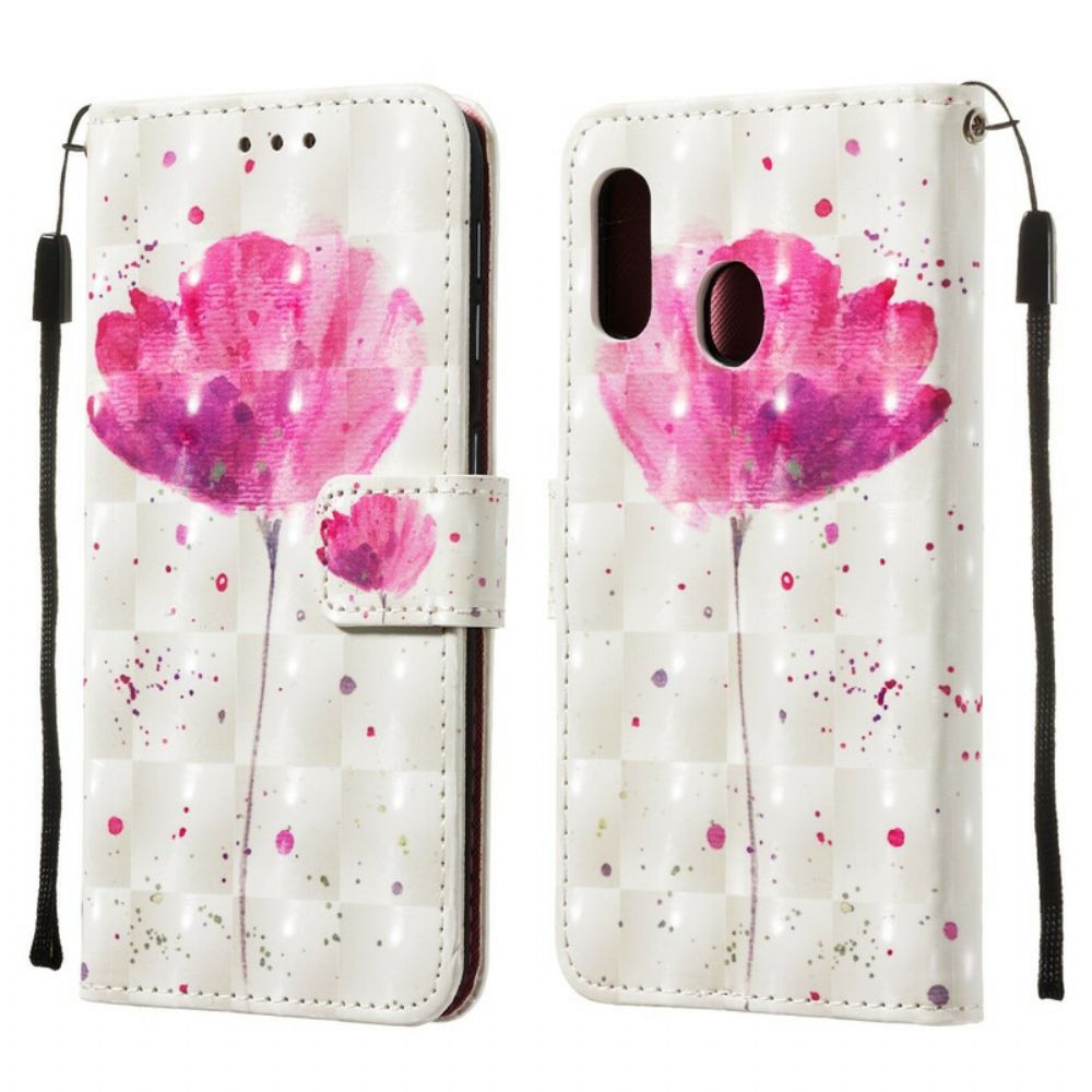 Hoesje Folio-hoesje voor Samsung Galaxy A20e Aquarel Halster