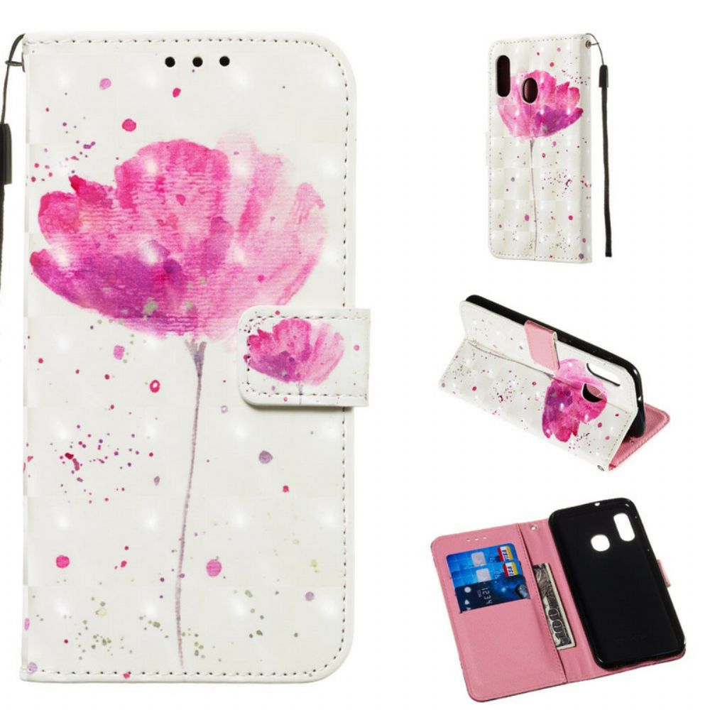 Hoesje Folio-hoesje voor Samsung Galaxy A20e Aquarel Halster