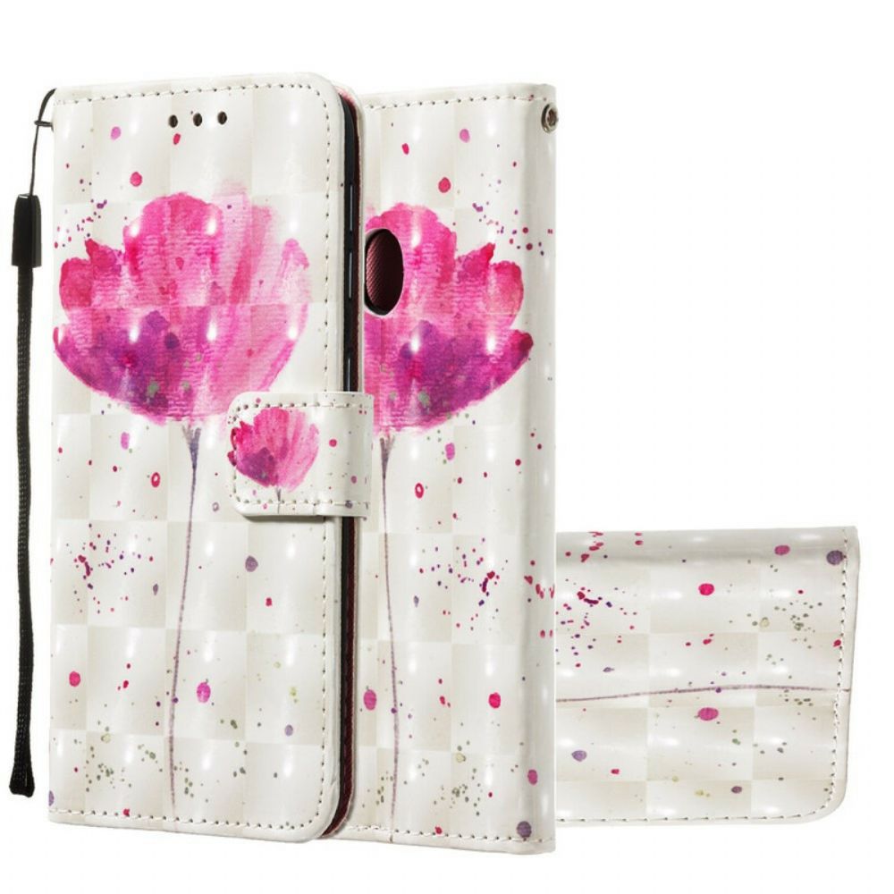 Hoesje Folio-hoesje voor Samsung Galaxy A20e Aquarel Halster