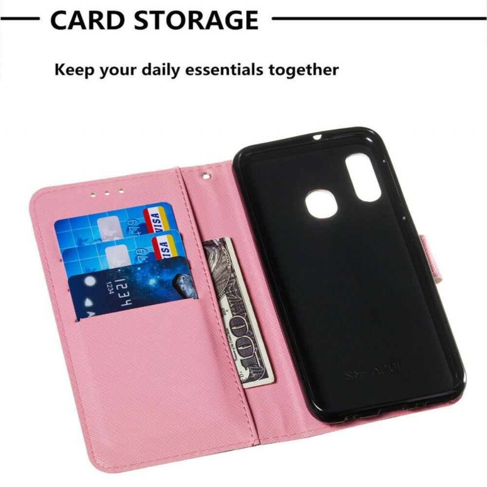 Hoesje Folio-hoesje voor Samsung Galaxy A20e Aquarel Halster