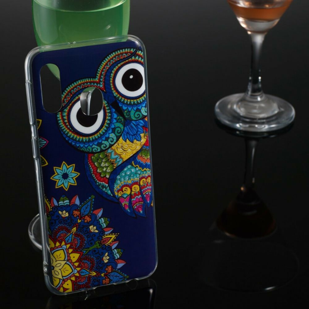 Hoesje voor Samsung Galaxy A20e Fluorescerende Mandala Uil