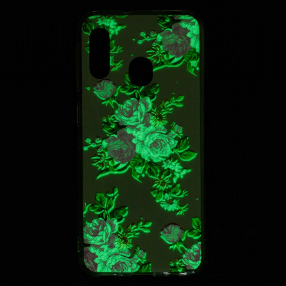 Hoesje voor Samsung Galaxy A20e Fluorescerende Vrijheidsbloemen