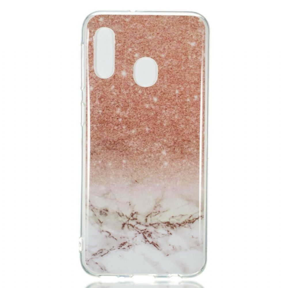 Hoesje voor Samsung Galaxy A20e Glitter Marmer