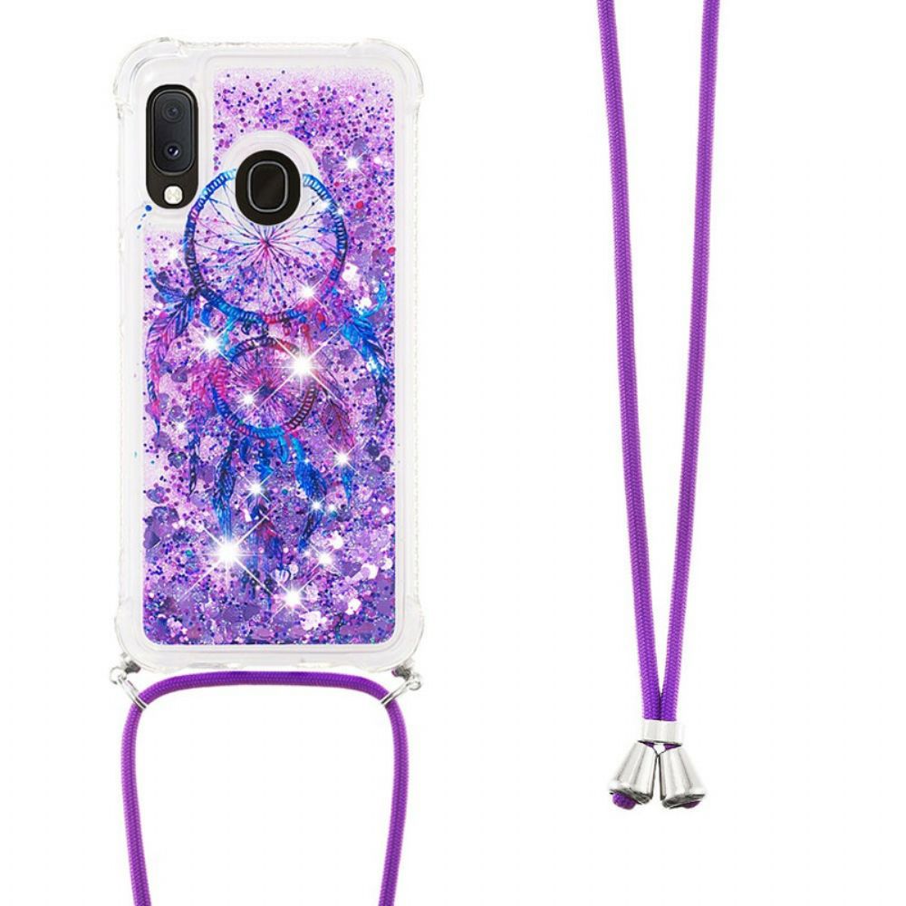Hoesje voor Samsung Galaxy A20e Met Koord Met Pailletten Koord Dromenvanger