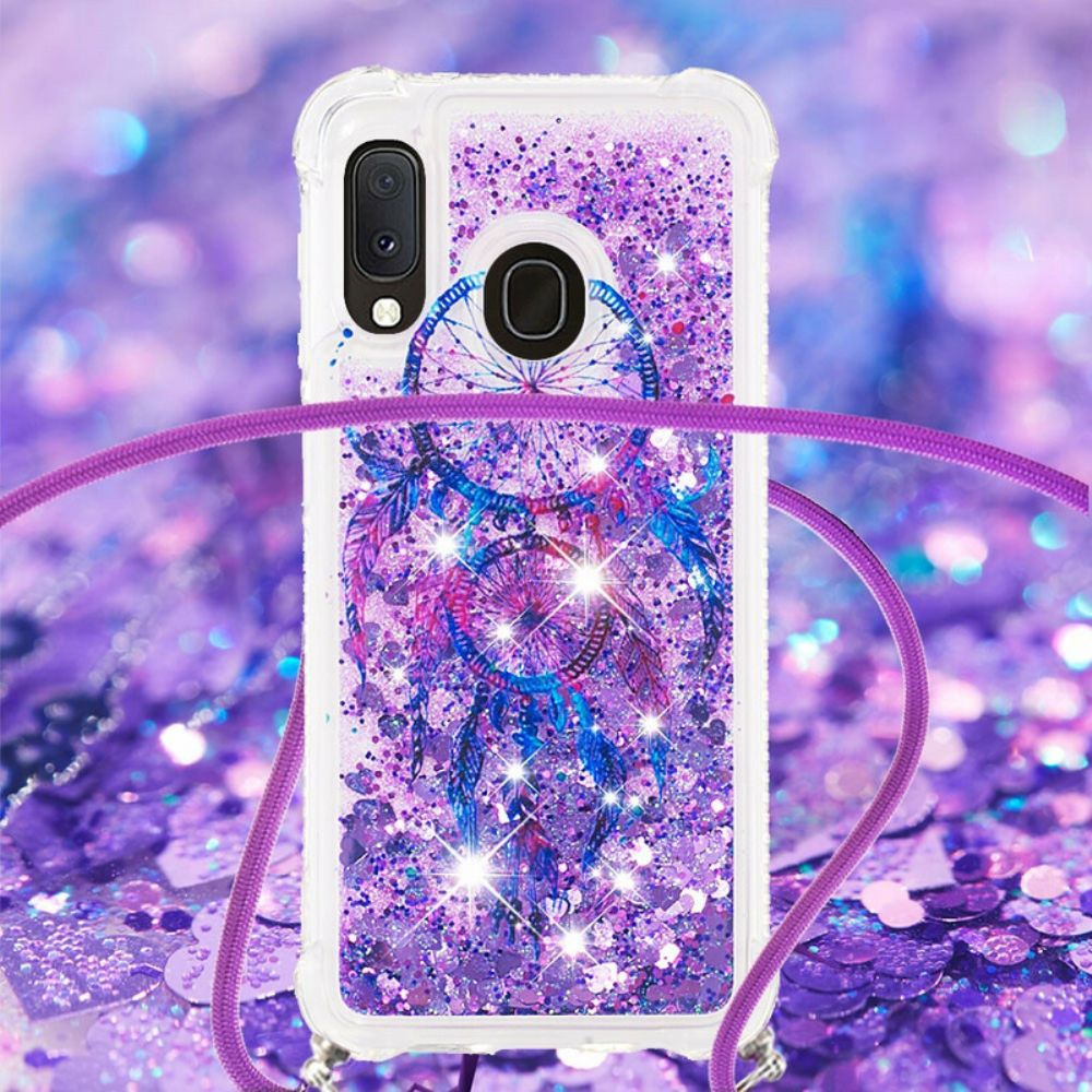 Hoesje voor Samsung Galaxy A20e Met Koord Met Pailletten Koord Dromenvanger