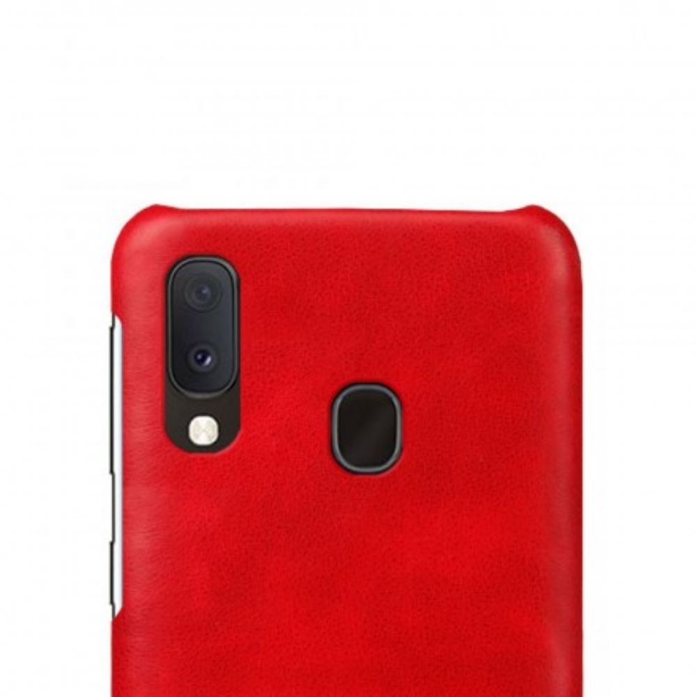 Hoesje voor Samsung Galaxy A20e Prestaties Litchi Leder Effect