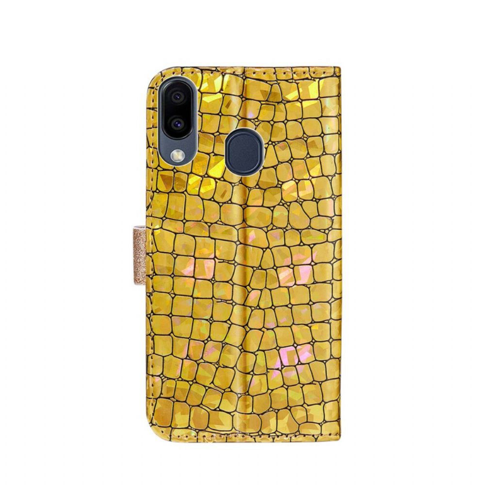 Leren Hoesje voor Samsung Galaxy A20e Kroondiamanten