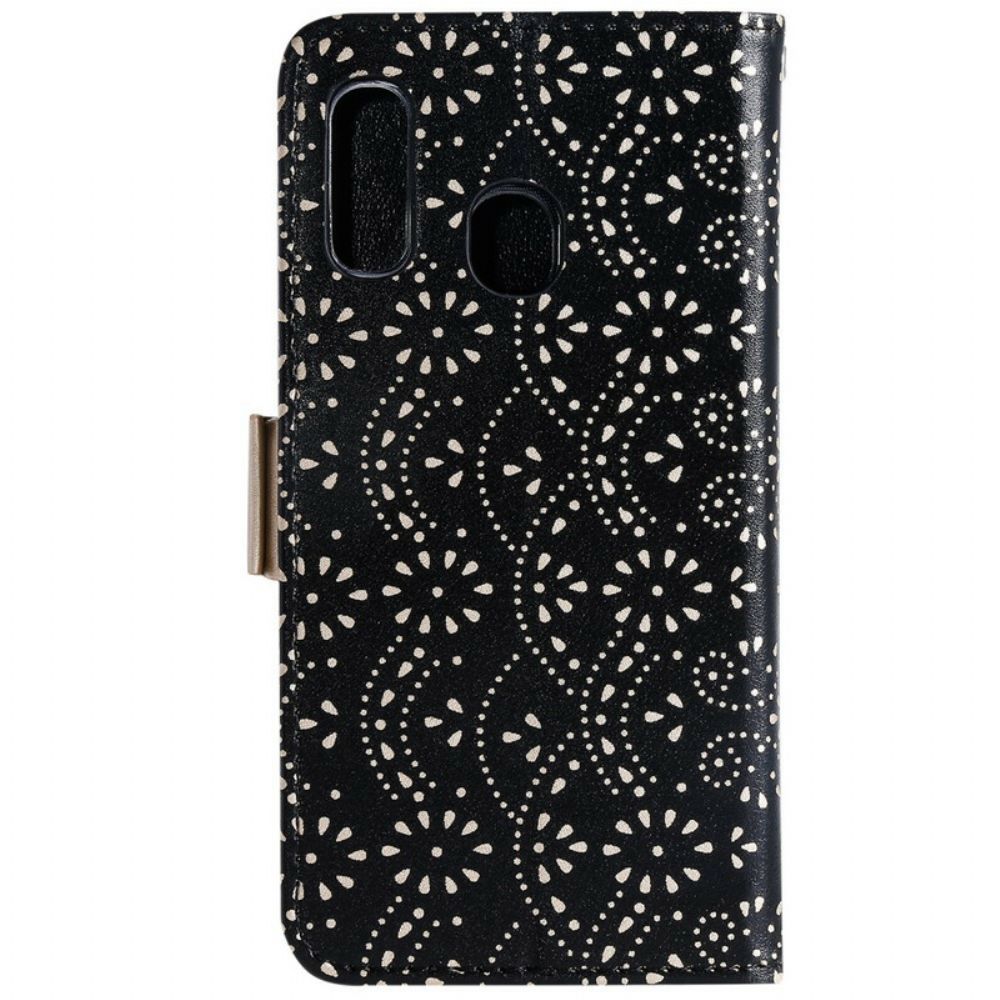 Leren Hoesje voor Samsung Galaxy A20e Met Ketting Kanten Portemonnee Met Bandjes
