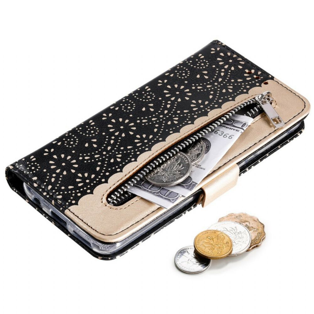 Leren Hoesje voor Samsung Galaxy A20e Met Ketting Kanten Portemonnee Met Bandjes