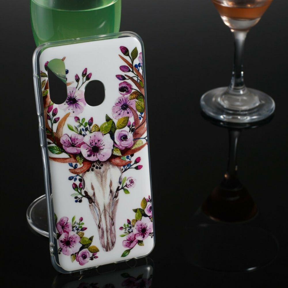 Telefoonhoesje voor Samsung Galaxy A20e Fluorescerende Bloem Eland