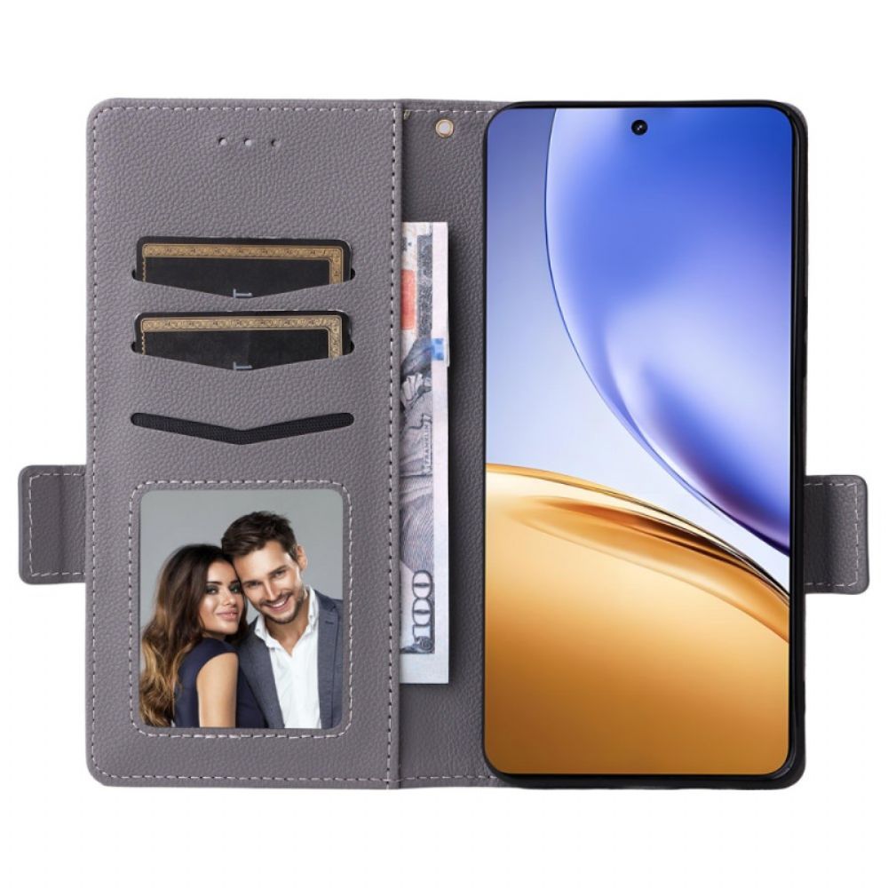 Folio-hoesje Realme 14t 5g Lychee Textuur Met Bandje