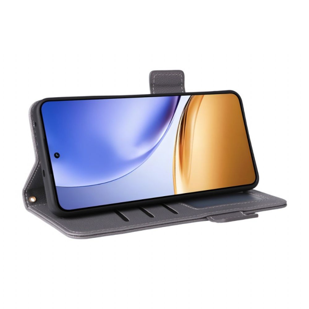 Folio-hoesje Realme 14t 5g Lychee Textuur Met Bandje