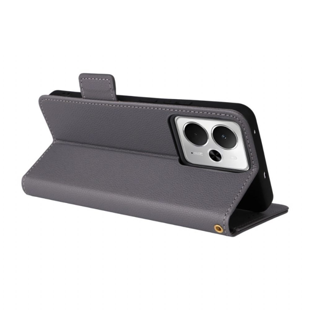 Folio-hoesje Realme 14t 5g Lychee Textuur Met Bandje