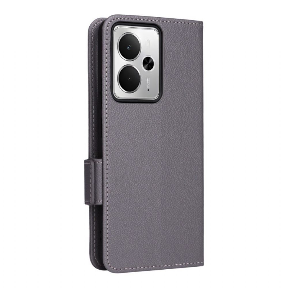 Folio-hoesje Realme 14t 5g Lychee Textuur Met Bandje