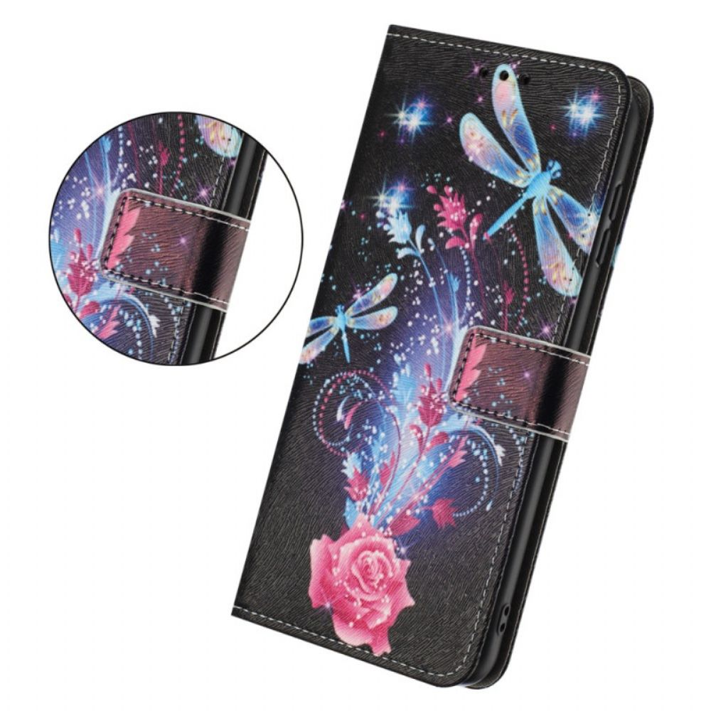 Folio-hoesje Realme 14t 5g Telefoonhoesje Libellenpatroon