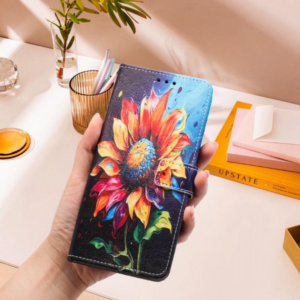 Folio-hoesje Realme 14t 5g Telefoonhoesje Zonnebloemverf