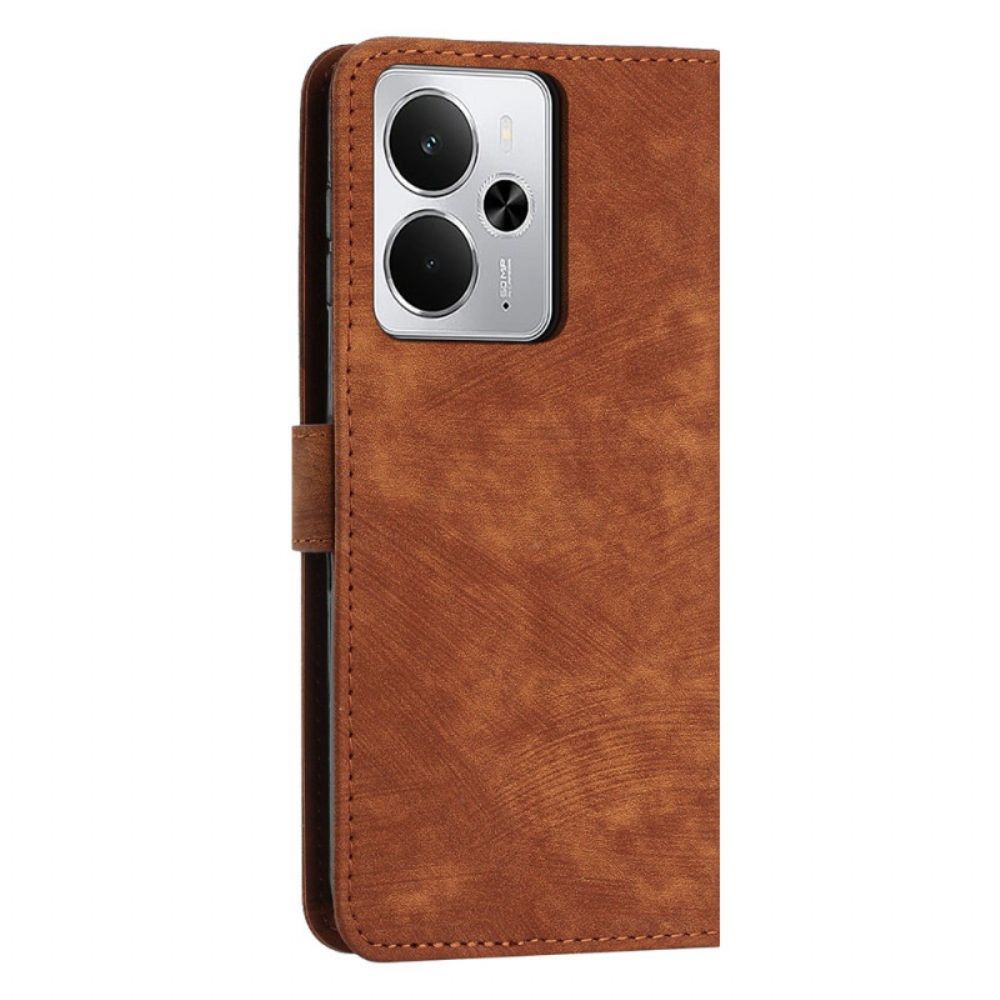 Leren Hoesje Realme 14t 5g Lijnen Bescherming Hoesje