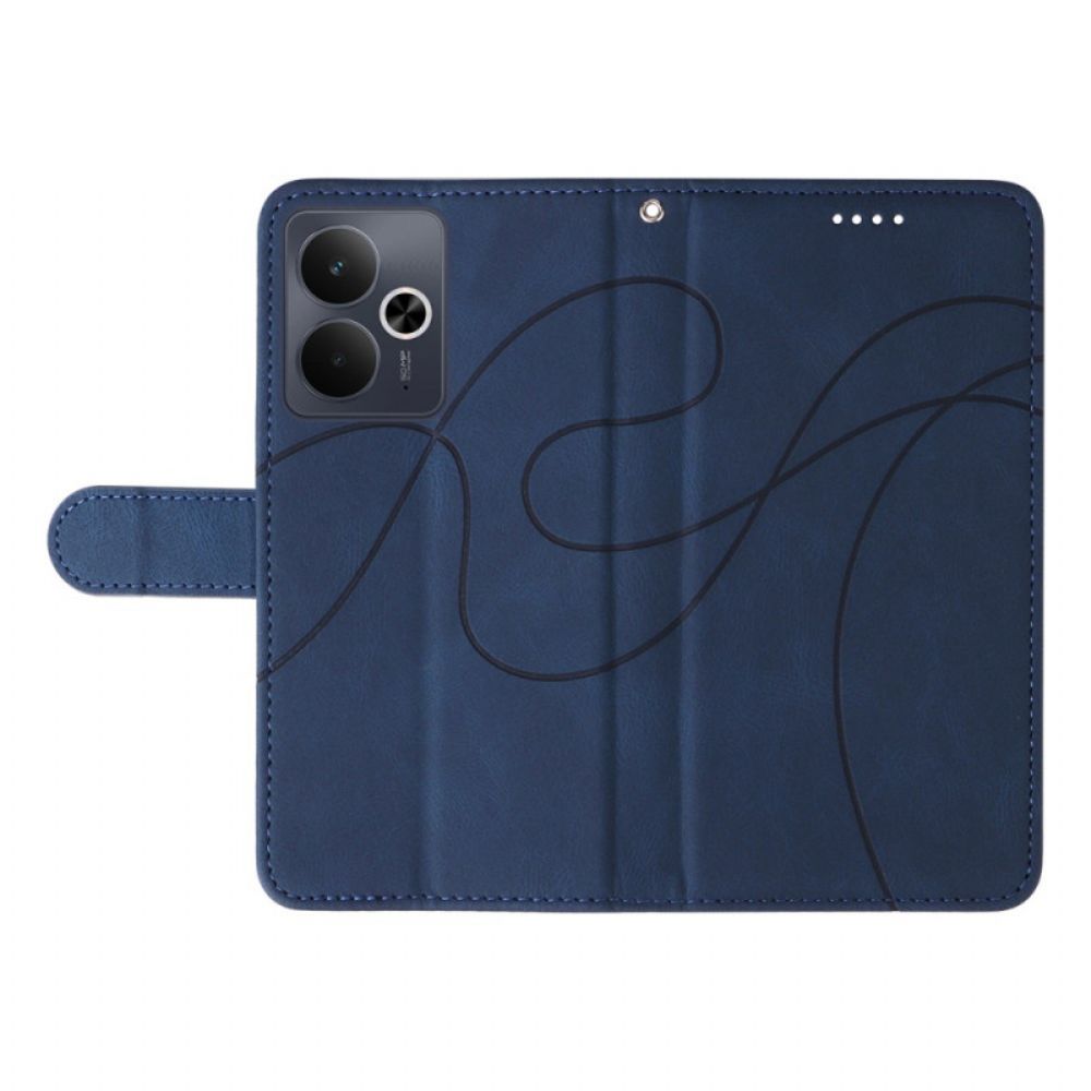 Leren Hoesje Realme 14t 5g Rimpeling Bescherming Hoesje