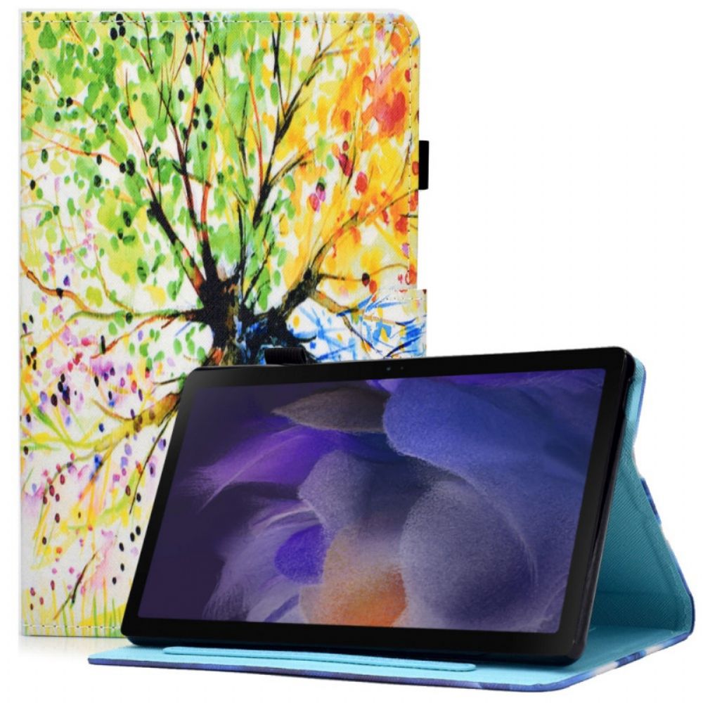 Leren Hoesje voor Samsung Galaxy Tab A8 Aquarel Boom