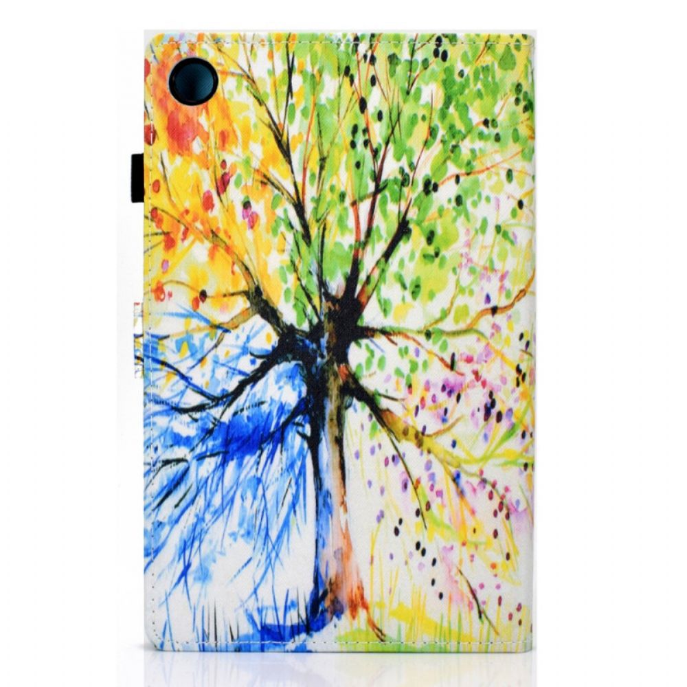 Leren Hoesje voor Samsung Galaxy Tab A8 Aquarel Boom
