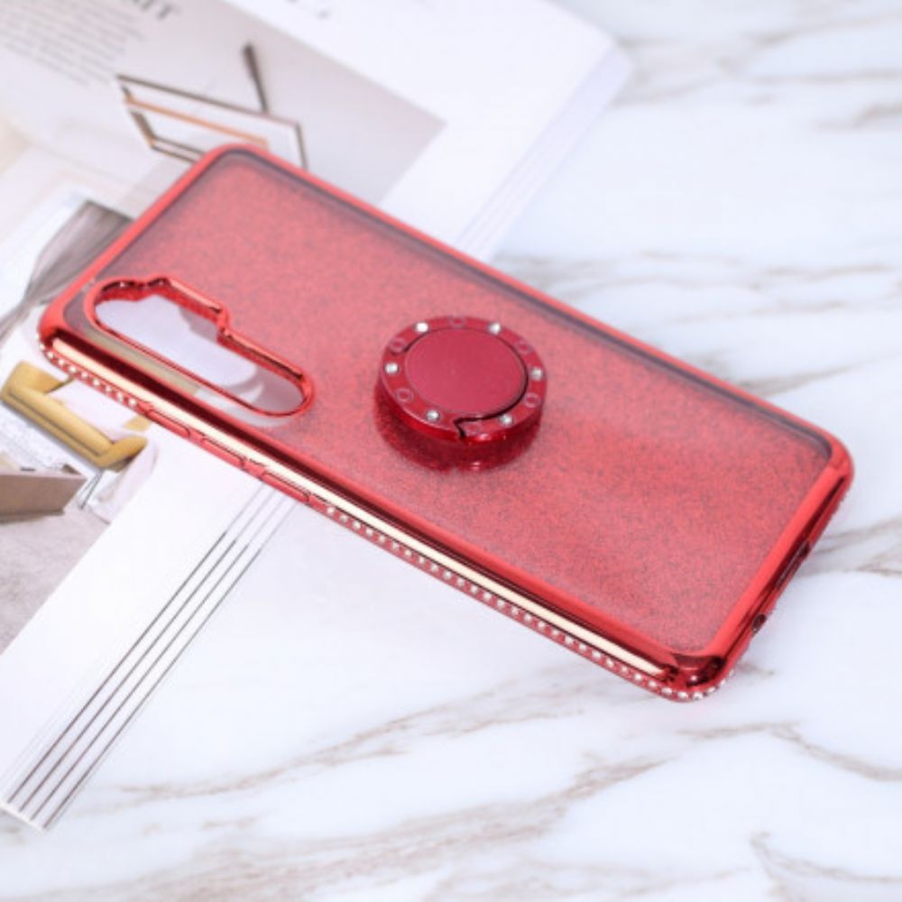 Hoesje voor Xiaomi Mi Note 10 Lite Pailletten En Diamanten Ring-ondersteuning