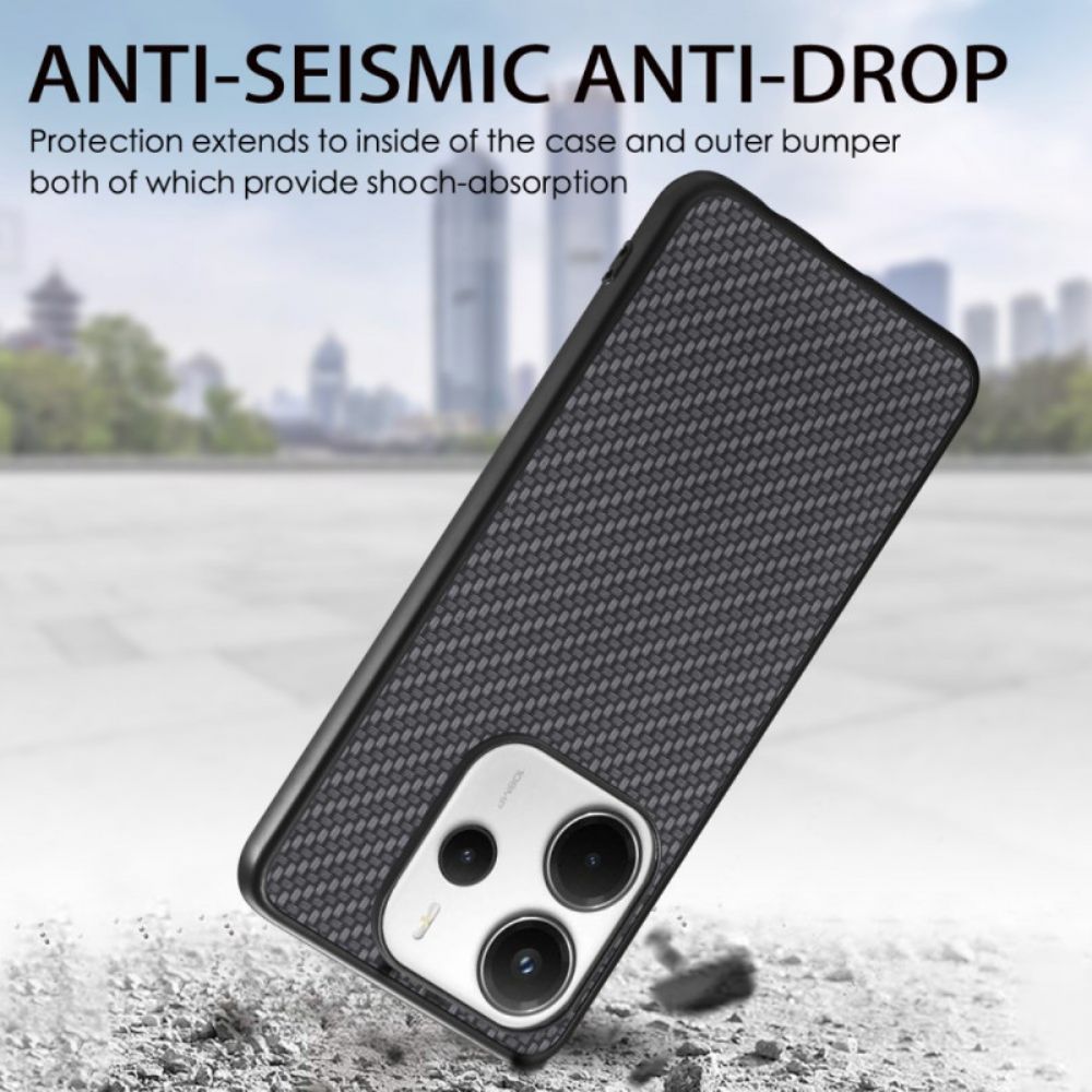 Cover Hoesje Xiaomi Redmi Note 14 5g Telefoonhoesje Koolstofvezeltextuur