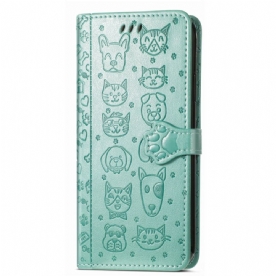 Flip Case Leren Xiaomi Redmi Note 14 5g Geanimeerde Dieren