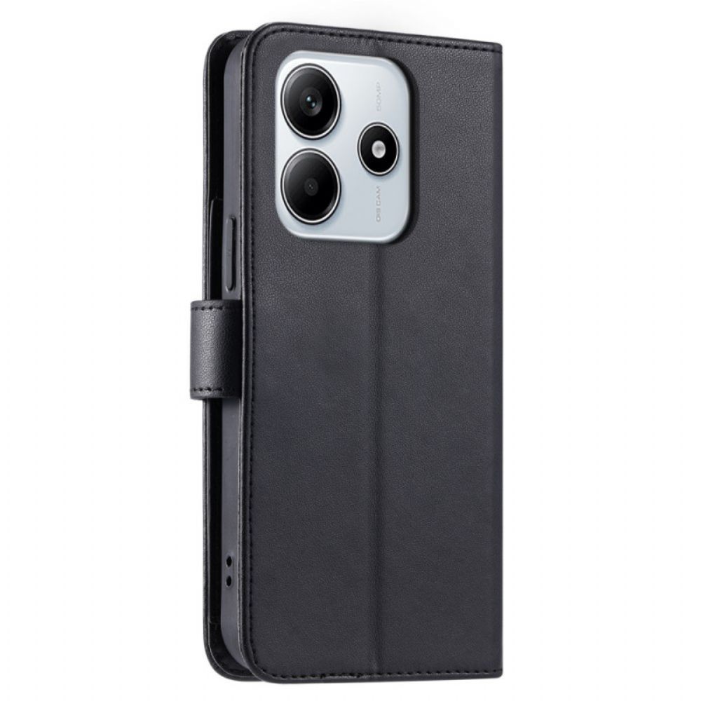 Flip Case Leren Xiaomi Redmi Note 14 5g Gewatteerd Met Bandje En Schouderband